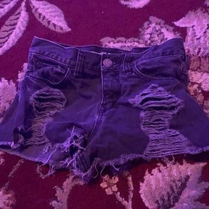 Black jean shorts